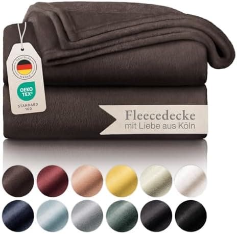 Blumtal wohndecke Anthrazit - flauschig - Oeko-TEX zertifiziert - 130x150 cm - Couch & Wohnzimmernutzung - Fliesdecke -