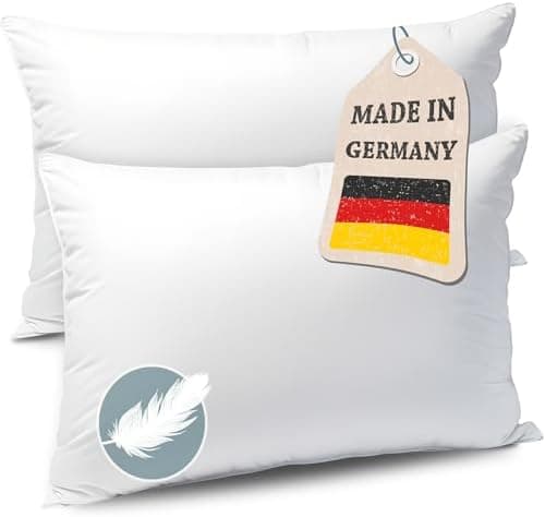 Knerst Federkissen - 100% Federfüllung für erholsamen Schlaf - Ökotex-Zertifiziert 50x50 2er Set