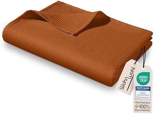 Tagesdecke Grau 100% Baumwolle Pflegeleicht Sommerdecke