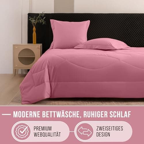 Oeko-TEX Zertifiziert_sleep komfortabel 4-jahreszeiten Bettdecke 135x200 Washbar Baumwolle & Mikrofaser Atmungsaktiv + K