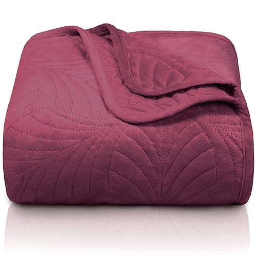 Gräfenstayn Premium Tagesdecke Anthrazit - weich, knitterfrei & pflegeleicht - Nahtlose Steppung & Blatt-Design - Bett &
