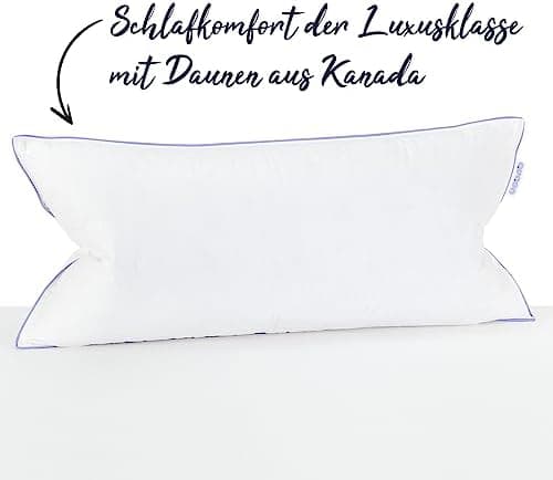 80x80cm - Daunenkissen Nordic - Naturpflanzenflocken für eine genehmende Nacht - Allergikerfreundlich & Made in Germany