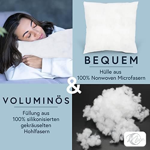 Moon 2er Pack Nonwoven Füllkissen - Festes Gehalte - 40x40cm - OEKO-TEX Standard 100 -Ideal für Möbelneuverputzung und C