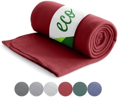 Wometo Eco Fleecedecke 100% recyceltes Material - Dunkelgrau ca. 400 g OEKO-TEX geprüft Anti-Pilling & Kettelrand

Womet