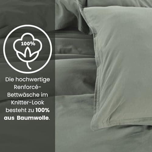 Wometo Bettwäsche Renforce Stone-Washed - Curry Gelb 100% Baumwolle OEKO-TEX Weich Modern Used-Look Leinen-Optik OEKO-TE