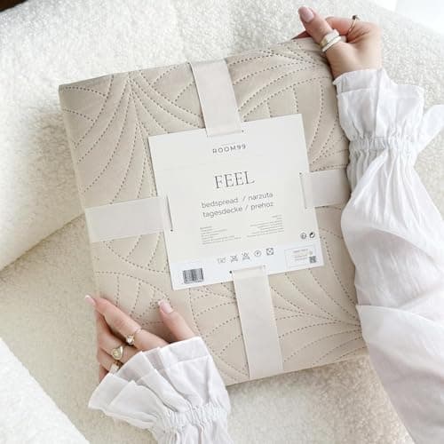 ROOM99 Elegante Tagesdecke Puderrosa, ideal für Bett und Sofa - Vielseitige Steppdecke 170 x 210 cm, OEKO-TEX STANDARDS