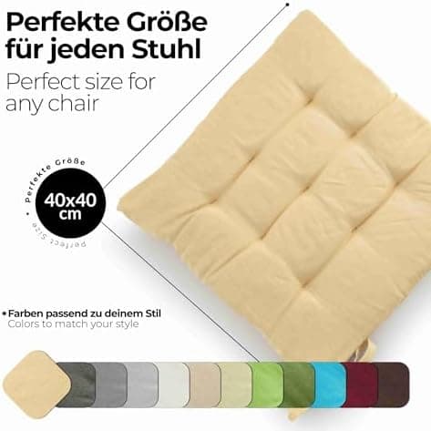 Etérea Türkiswaschbares Sitzkissen Stuhl 40x40 2er Set Inneneinbau - Outdoor & Indoor - OEKO-TEX Made in Green