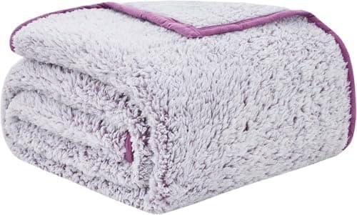 EMME Flauschige Sherpa Kuscheldecke Oeko-Tex 150x200 cm, perfekt für Winterspazieren und Relaxen - doppelseitig weich, l