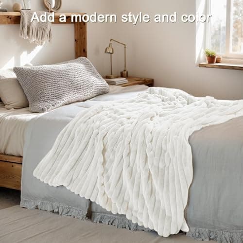 Kuscheldecke Milchsamt Blasen Decke Super Soft Warme Couchdecke 100 x 160cm White