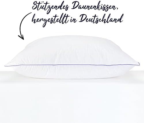 80x80cm - Daunenkissen Nordic - Naturpflanzenflocken für eine genehmende Nacht - Allergikerfreundlich & Made in Germany