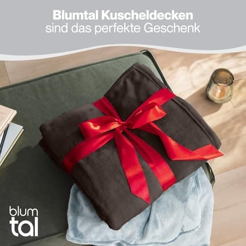 Blumtal wohndecke Anthrazit - flauschig - Oeko-TEX zertifiziert - 130x150 cm - Couch & Wohnzimmernutzung - Fliesdecke -