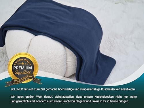 ZOLLNER Kuscheldecke in 130x170 cm - kuschelige und langlebige Fleecedecke - antistatisch und Oeko Tex® Zertifiziert