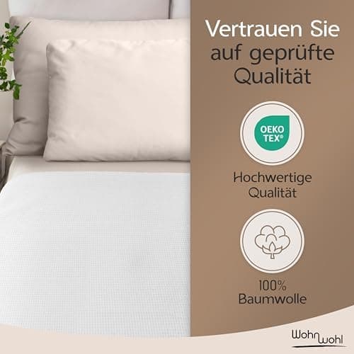 Tagesdecke Grau 100% Baumwolle Pflegeleicht Sommerdecke
