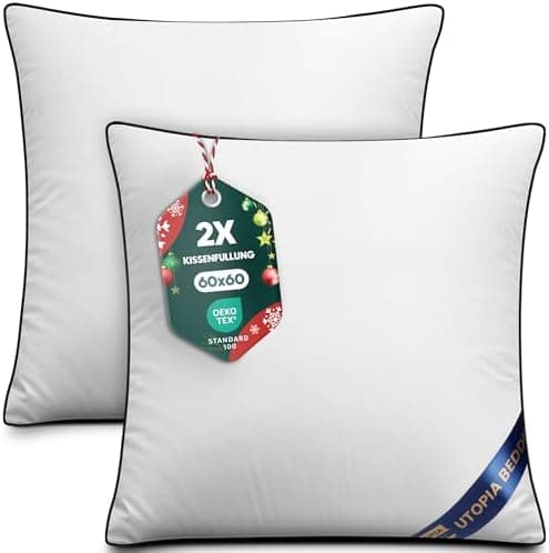 Utopia Bedding 2er Set Kissen 40x40 cm, Weiß - Deko und Ergonomie für Bett und Sofa (OEKO-TEX STANDARD 100)  
Utopia Bed