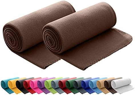Wometo 2er Set Polar Fleecedecke OekoTex Lilaviolett Anti-Pilling Kettelrand