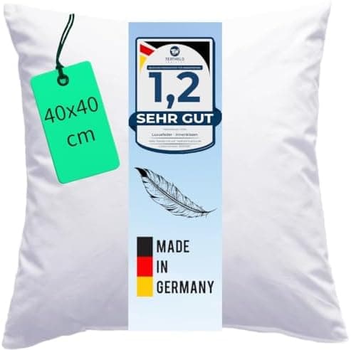 Luxusfeder Sofakissen 350g Feder Füllung - 100% Baumwolle Bezug - Öko-Tex
| Luxusfeder Sofakissen 40x40 cm - 350g Feder