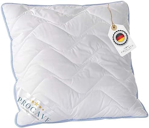 Hochwertiges Qualitäts-Stepp-Kissen für Allergiker, atmungsaktiv und Kochfest 40x40 cm - PROCAVE TopCool
| Winter- und