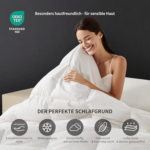 SAPHREAS Ganzjahres Daunendecke Baumwollsamt 155x220 cm OEKO-TEX RDS Zertifiziert  
SAPHREAS Daunendecke Baumwollsamt 15