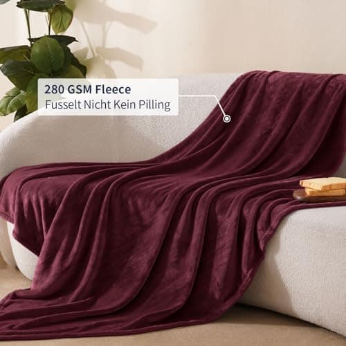 Oeko-Tex Weich Warm Kuscheldecke PHF Flauschig Fleecedecke 130x150cm - Beige, Couch, Sofa & Bett Überwurf