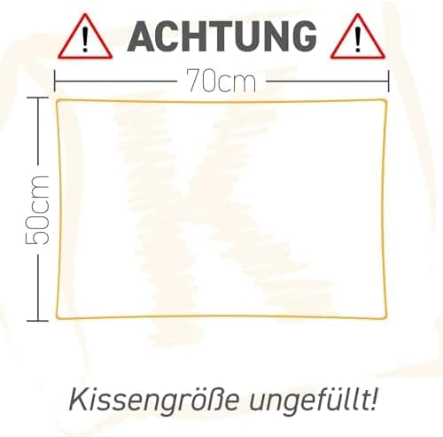 Federkissen 40x40cm, 340g Füllung, Baumwollbezug, Creme Farbe, Made in Germany