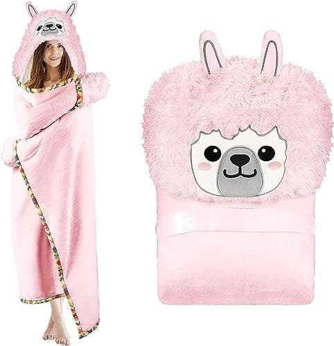 Rosa Sherpa Fleece Ärmeldecke für Frauen als Geschenk(te) warm und weich 152x125cm