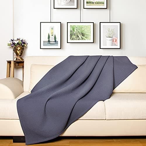 LAYNENBURG Premium Sommerdecke 150 x 200 cm - Waffelpique 100% Baumwolle - Creme OEKO-TEX STANDARD 100