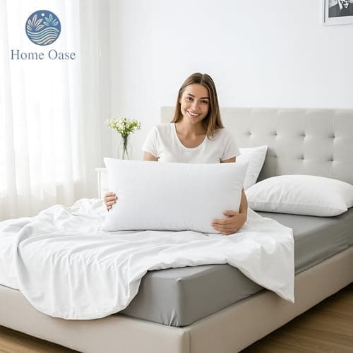 Federkissen 80x80 cm (2er Set) - 100% Federfüllung & Bauwolle Bezug, Oeko-Tex, Made in Germany,ideal für Allergiker & Ki
