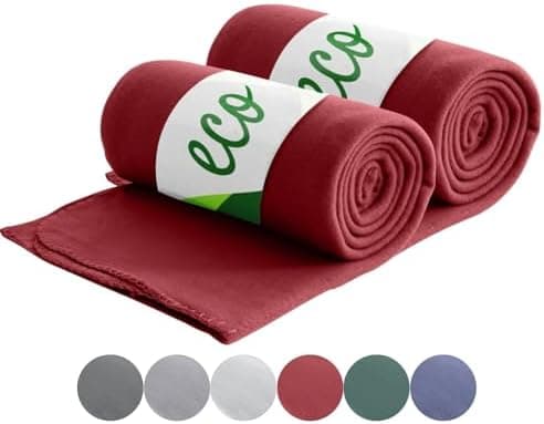 Wometo 2er Set Eco Fleecedecken - Anti-Pilling hellgrau 130x160 cm OEKO-TEX