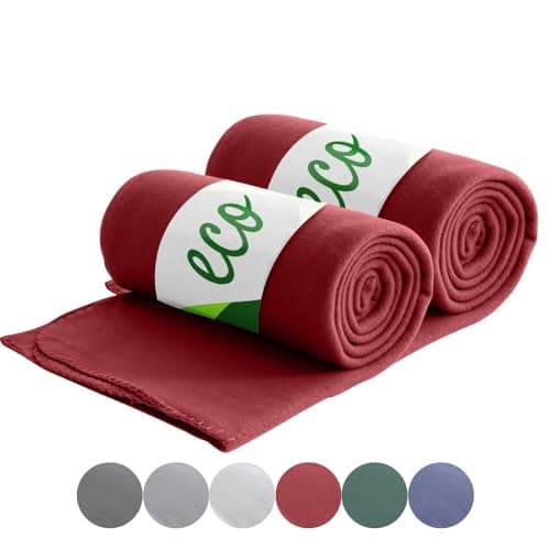 Wometo 2er Set Eco Fleecedecken - Anti-Pilling hellgrau 130x160 cm OEKO-TEX