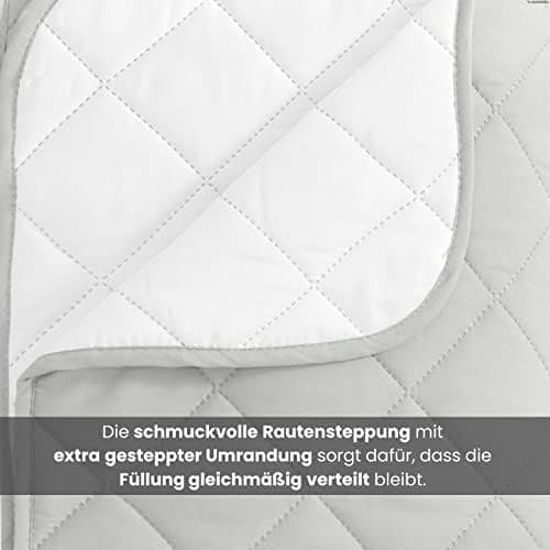 Wometo Microfaser Sommer Steppbett OekoTex - grün und hellgrün Kochfest -ideal für Camping und heiße Tage - 200x200 - oh