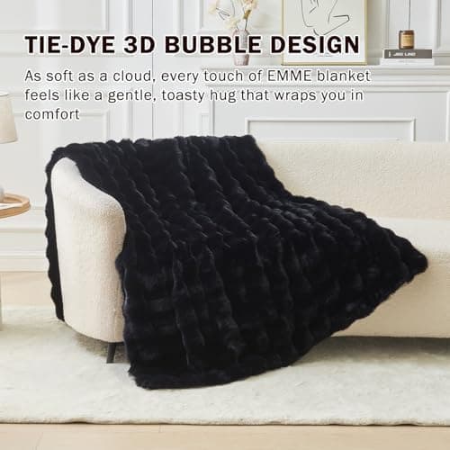 EMME Flauschige Wohndecke für Couch Kaninchen Plüsch Fleecedeckemercialwohndecke-sofa-decke-bubble-decke-wohndecke-flaus