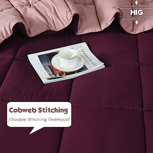 Oeko-TEX zertifizierte Nebelrosa Bettdecke HIG 155x220 cm - Weich & Flauschig - 1500g Daunenalternative (250GSM)