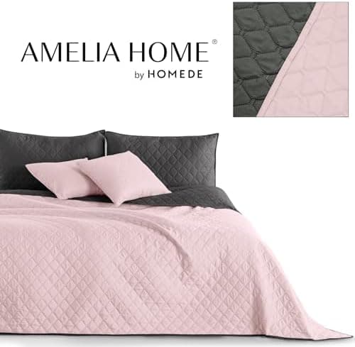 DecoKing Tagesdecke 260 x 280 Steel Silver Grey Dimgray Zweiseitig Pflegeleicht Axel