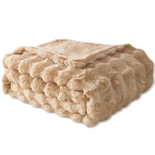 Kuscheldecke Milchsamt Blasen Decke Super Soft Warme Couchdecke 100 x 160cm White