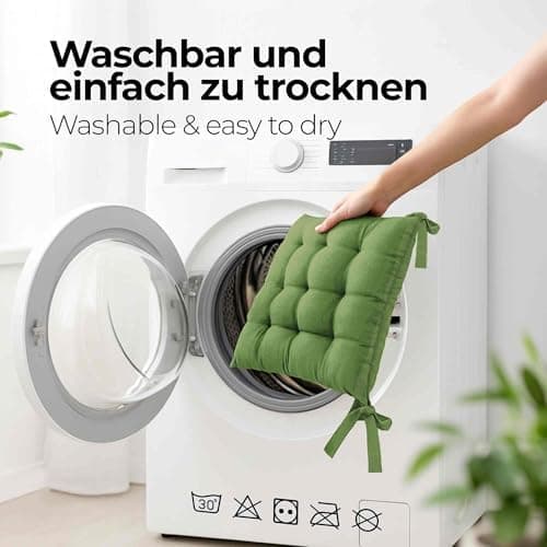 Etérea Türkiswaschbares Sitzkissen Stuhl 40x40 2er Set Inneneinbau - Outdoor & Indoor - OEKO-TEX Made in Green