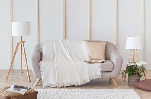 Todocama Mehrzweck-Tagesdecke - Überwurf für Bett und Sofa, cremefarben (125 x 180 cm) | Jarapas | Haushaltsgeräte | cre