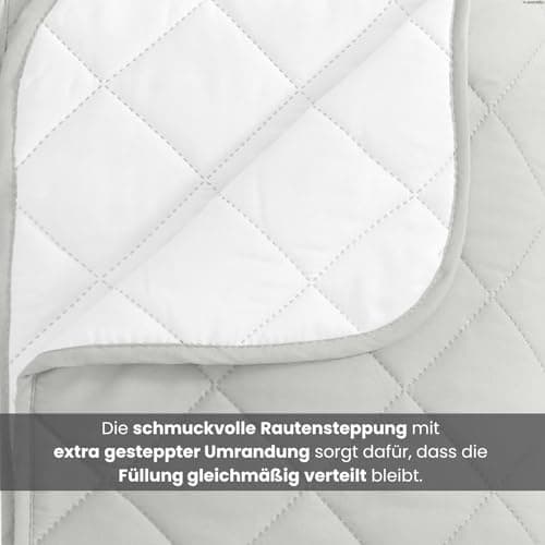 Wometo Microfaser Sommer Steppbett OekoTex - grün und hellgrün Kochfest -ideal für Camping und heiße Tage - 200x200 - oh