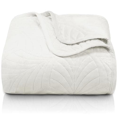 Gräfenstayn Premium Tagesdecke Anthrazit - weich, knitterfrei & pflegeleicht - Nahtlose Steppung & Blatt-Design - Bett &