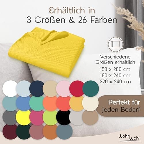 Tagesdecke Grau 100% Baumwolle Pflegeleicht Sommerdecke