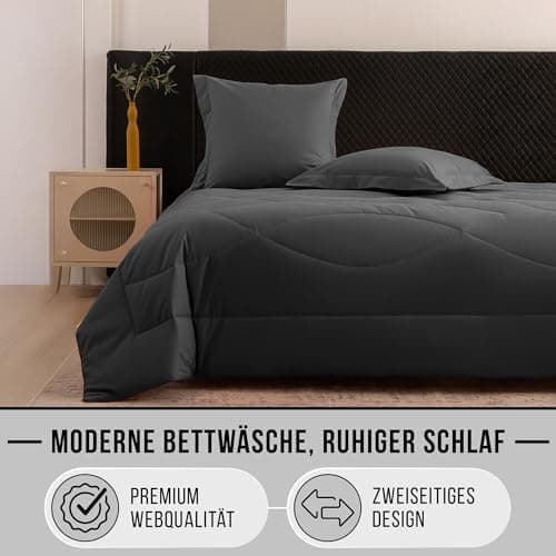 Oeko-TEX Zertifiziert_sleep komfortabel 4-jahreszeiten Bettdecke 135x200 Washbar Baumwolle & Mikrofaser Atmungsaktiv + K