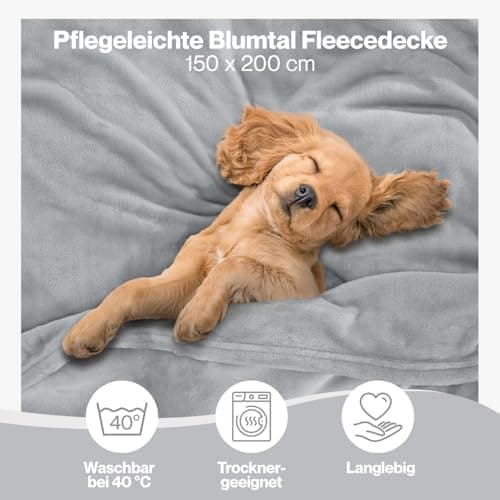 Blumtal wohndecke Anthrazit - flauschig - Oeko-TEX zertifiziert - 130x150 cm - Couch & Wohnzimmernutzung - Fliesdecke -