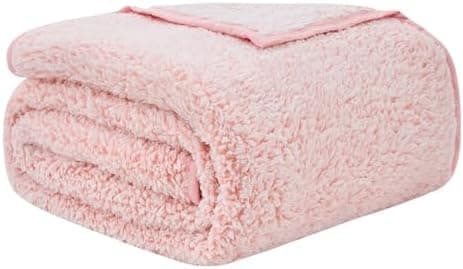 EMME Flauschige Sherpa Kuscheldecke Oeko-Tex 150x200 cm, perfekt für Winterspazieren und Relaxen - doppelseitig weich, l