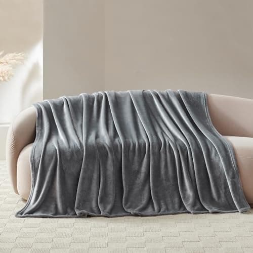 Kuscheldecke WAVVE Flauschig Warm - Sofadecke 150x200 cm Weich für Wohnraum Couchdecke GrauXL