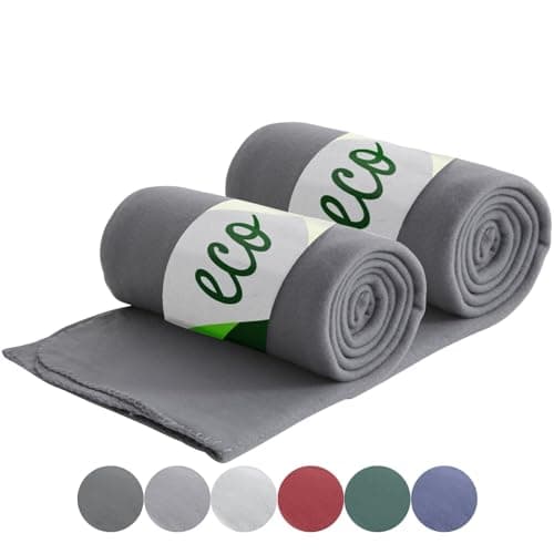 Wometo 2er Set Eco Fleecedecken - Anti-Pilling hellgrau 130x160 cm OEKO-TEX