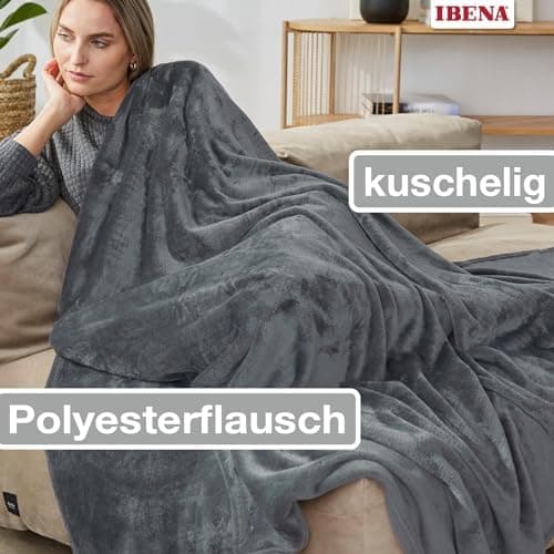 Ibena Kuscheldecke Olbia - flauschig, warm & waschbar, ideal für Kinder im Rose Farbton OEKO-TEX STANDARD 100  
Ibena Ku
