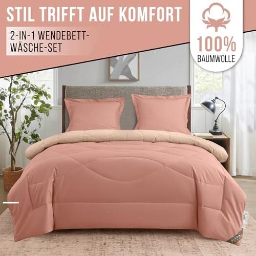 Oeko-TEX Zertifiziert_sleep komfortabel 4-jahreszeiten Bettdecke 135x200 Washbar Baumwolle & Mikrofaser Atmungsaktiv + K