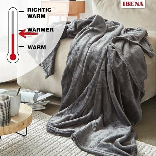 Ibena Kuscheldecke Olbia - flauschig, warm & waschbar, ideal für Kinder im Rose Farbton OEKO-TEX STANDARD 100  
Ibena Ku