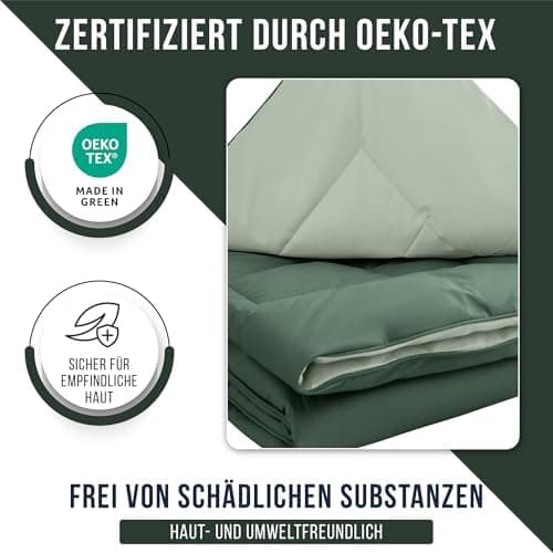 Oeko-TEX Zertifiziert_sleep komfortabel 4-jahreszeiten Bettdecke 135x200 Washbar Baumwolle & Mikrofaser Atmungsaktiv + K