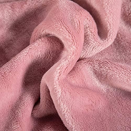 TASTHROW Weiche Fleecedecke für Wohnzimmer, Soft und Warm Tagesdecke, perfekt für Familie und Gäste (Rosa, 130x180cm)