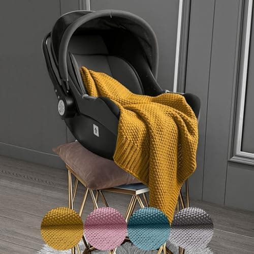 Oeko-Tex Wolle-Look Strickdecke Hellgrau Für Jungen Und Mädchen 70x100 - Wometo